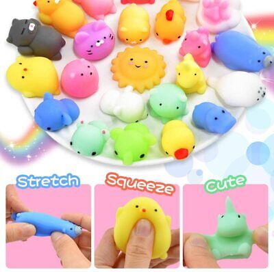 Cheap 50PCS Mochi Squishy Squeeze Toys Mini Animal Anti-stress Toys Party  Favors Stress Relief Toys Packs