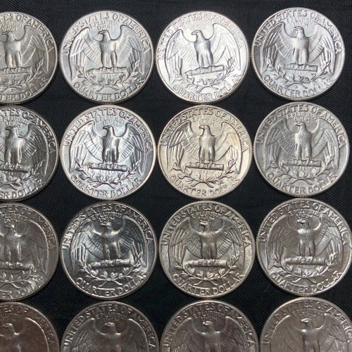 WASHINGTON QUARTER 10 $ VOLLE ROLLE 40 QUARTERS AU & BU SILBER 90 % MENGE VERFÜGBAR #53B - Bild 8 von 12