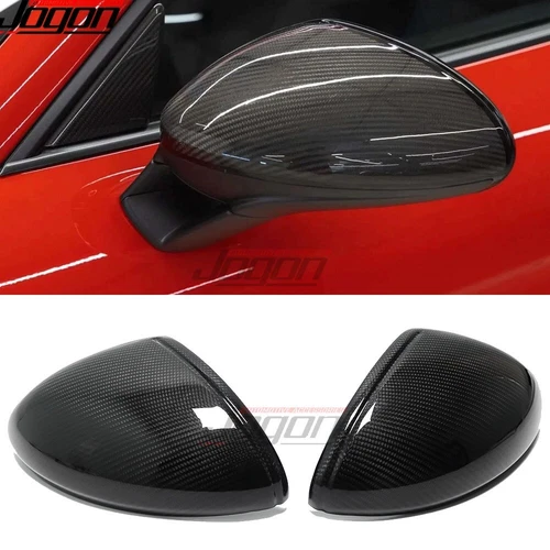 Pair Carbon Fiber Side Mirror Covers For Porsche 718 Cayman GT4 S RS Coupe 2017+
