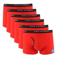 6 Pack Mens Boxer Briefs Trunks Cotton Red Comfort Fit Underwear S M L XL XXL