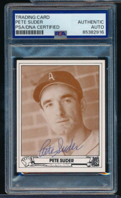 1983 TCMA 1942 Play Ball Pete Suder #24 signed auto autograph nice