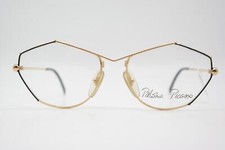 Vintage Glasses Paloma Picasso 3737 49 Gold Black Oval Glasses Frame