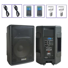 2-Pack 15" Powered Active Loudspeakers Bluetooth TWS BT 2-Way Karaoke Speakers