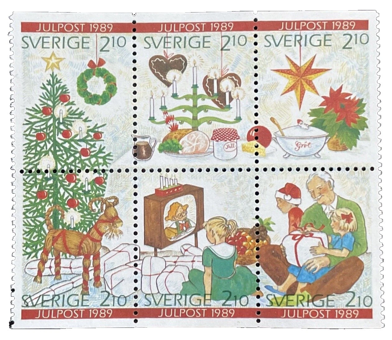 Hoja completa de temporada, Navidad Sellos de Suecia