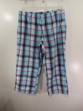 Old Navy Pajama Pants Size M Blue Plaid Elastic Drawstring Waist