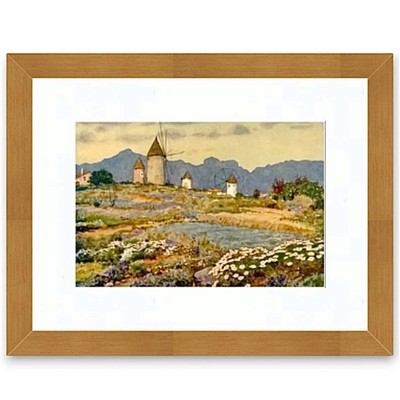 Erwin Hubert Molinos Alcudia Mallorca Orig Tourism Print c1949 Fomento Windmill