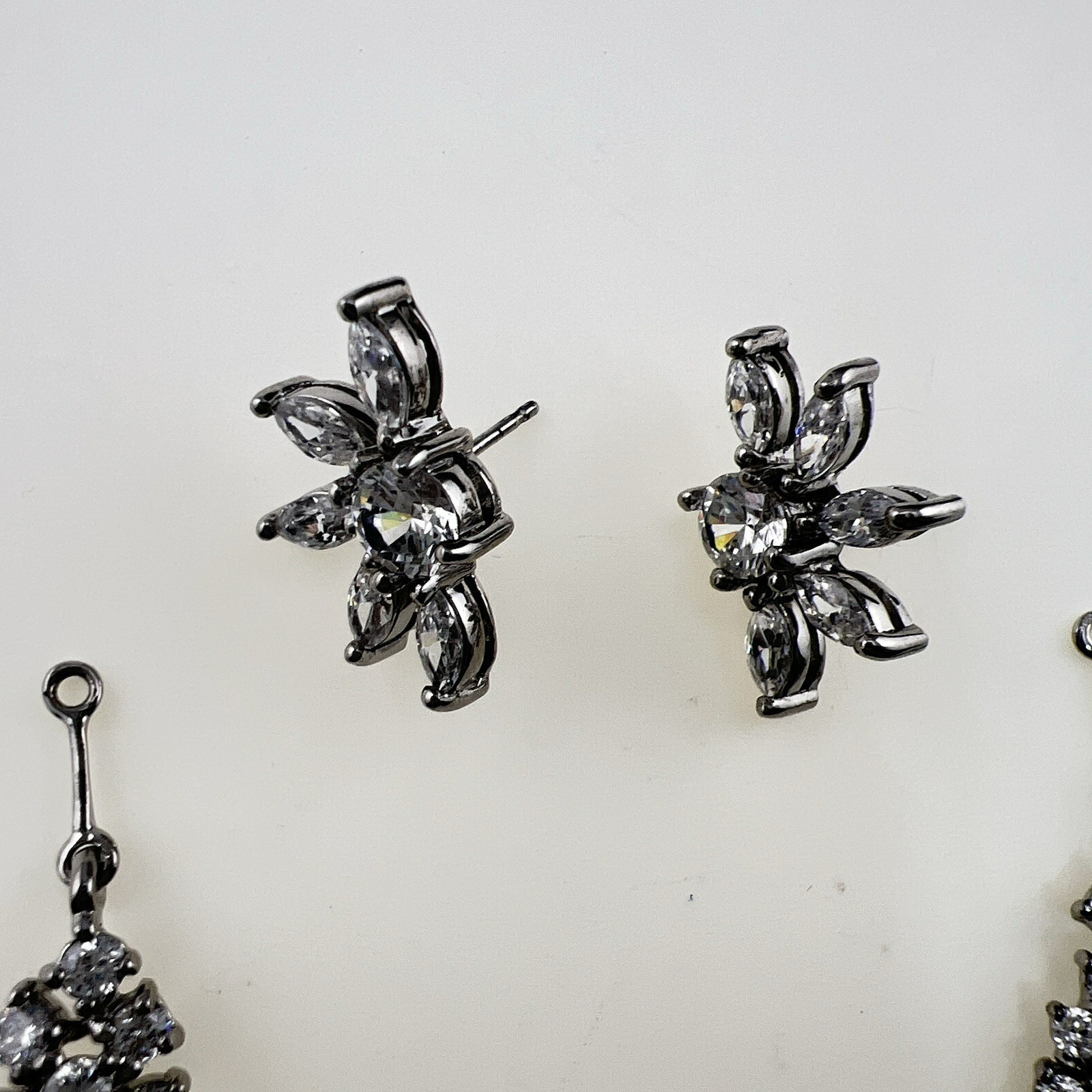 Camrose & Kross JBK Earrings Interchangeable Clear Rhinestone Crystal Cocktail