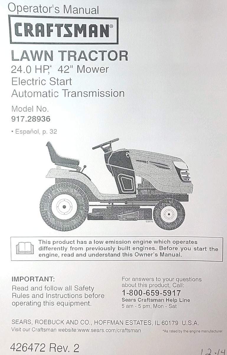 Yt 4000 Craftsman 24 Hp Lawn Tractor Manual Yt4000 Craftsman Lawn