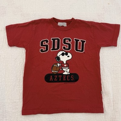 Vintage SDSU Aztecs Snoopy Peanuts Shirt Kids Red San Diego State Football Tee
