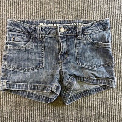 Mossimo Supply Co Womens Blue Denim Shorts Low Rise Medium Wash Size 1