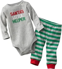 Carter's NWT Baby Boy Girl 6 Mos 12.5-16.5 lbs Santas Little Helper 2 Pc Set