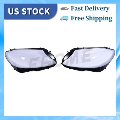Pair For 2015-2018 Mercedes-Benz W205 C250 C300 C400 Headlight Lens Cover Clear