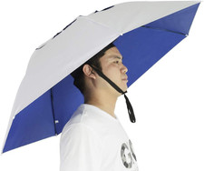 Fishing Umbrella Hat Folding Adjustable Sun Rain Cap, 37.4”Oversize Hands Free U