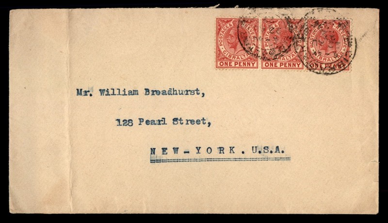 Mayfairstamps Gibraltar to New York USA Cover cca_15799