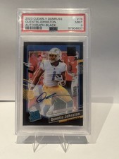 2023 Clearly Donruss Quentin Johnston Autograph-Black Rookie #/10 PSA 9