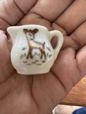 1940s Children's Replacement Teapot Deer Fawn Pattern Japan Porcelain Dollhouse