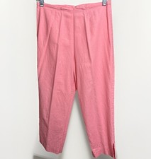 VTG Norton McNaughton Cropped Capris Sz S Linen Blend Eyelet Embr Cottage Core