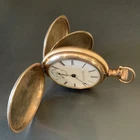 Vintage Antique 1887 Elgin Grade 43 18s 11j Gold Filled Hunter Pocket Watch