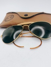 Vntg Ray Ban Bausch  Lomb Gold Outdoorsman Aviator Sunglasses B L Lens W/ Case