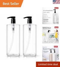 Empty Pump Bottles 32 oz. 1-Liter BPA-Free Crystal-Clear 2-Pack