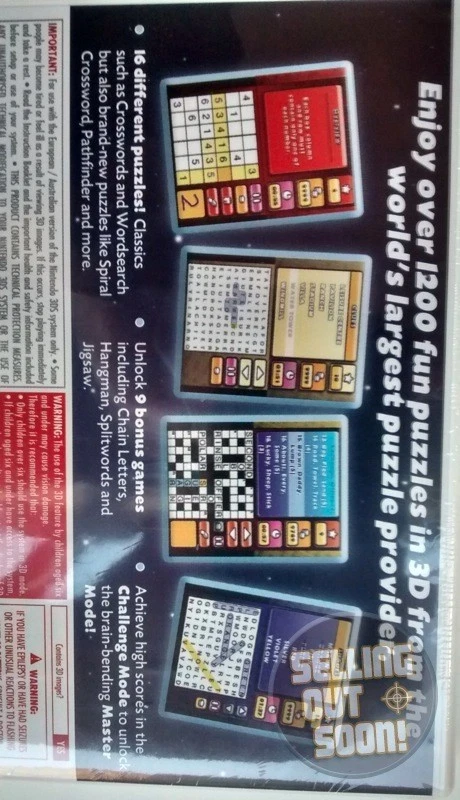 Puzzler World 3D +Sudoku+1200 NEW Word Game Nintendo 3DS 2DS XL crossword puzzle - Image 4 of 4