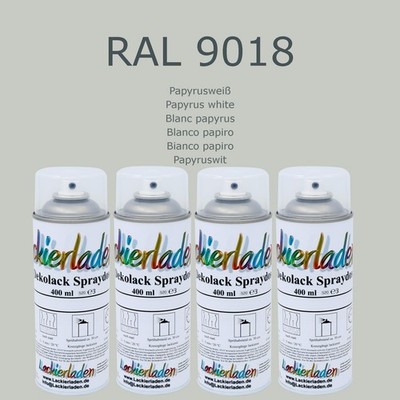 4 x Dekolack Spraydose 400 ml RAL 9018 Papyrusweiß Papyrus white Blanc papyrus B