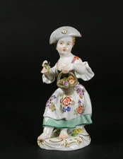 Meissen Figure Model 14x ‘Girl with Flower Basket’ Late 19th Century