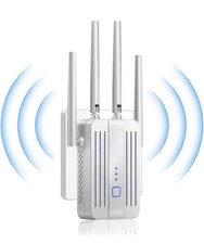 NEW WiFi Extender Signal Booster for Home: Internet Repeater Long Range - White