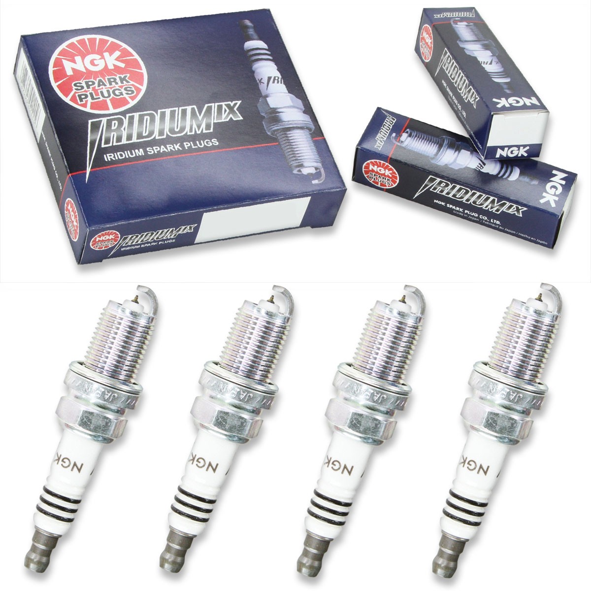 4 pcs NGK Iridium IX Spark Plugs for 1991-1996 Ford Escort 1.8L L4 - Engine qd