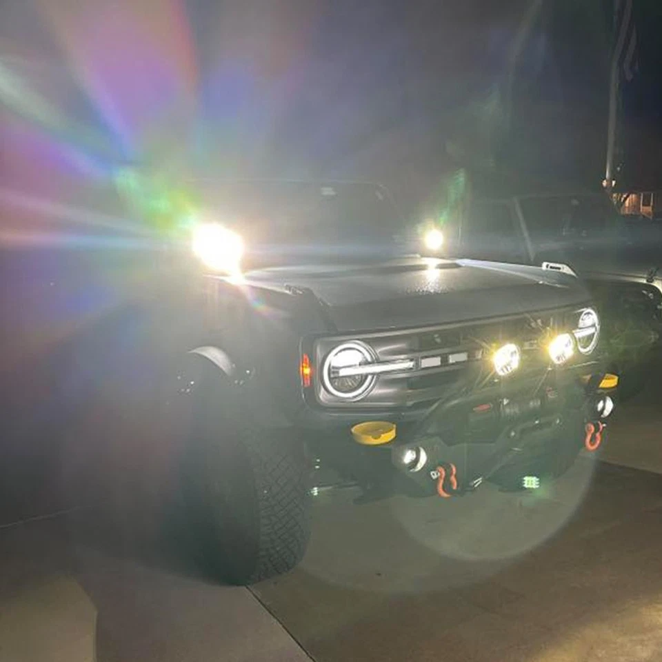 36W 4 inch A-Pillar LED Work Lights w/Bracket Wire Harness For Ford Bronco 2021- - Image 3 of 4