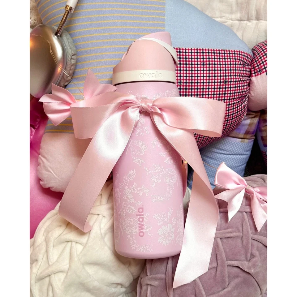 Owala Freesip 32oz Girl Pink Ribbon Toile UO Urban Outfitters Cup Bottle New Box - Image 2 of 4
