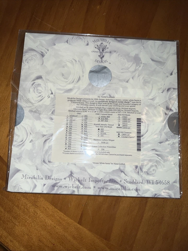 Mirabilia Cross Stitch Pattern ~ Winter White Santa Snowflake Charm Nora Corbett - Image 2 of 3