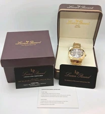 NOS Lucien Piccard 26933GLD Swiss Men's Gold Tone Watch Brown Dial Small hand