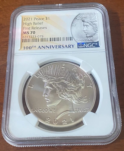 2021 Peace Silver Dollar NGC MS70 High Relief