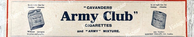 Cavanders Army Club Zigaretten WW1 Dose Foreign Climate 1917 Antik Print Werbung