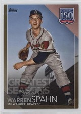 2019 Update 150 Years of Professional Baseball Gold 2/50 Warren Spahn HOF sy5