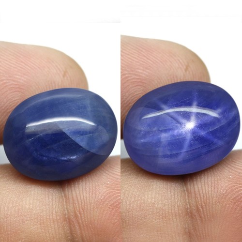 48.01Ct. Unheated Gemstone Sapphire Star 6 Rays Blue Oval Cabochon Large Myanmar