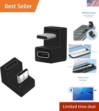 USB C 180 Degree Angled Adapter 2 Pack, U Shape USB C 3.1 Male to Female Adap...