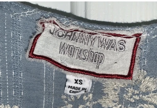 JOHNNY WAS 3J Workshop Osiris Puff SLV Button Bown Boho Chic Dress (Slip) XS NEW - Picture 10 of 15