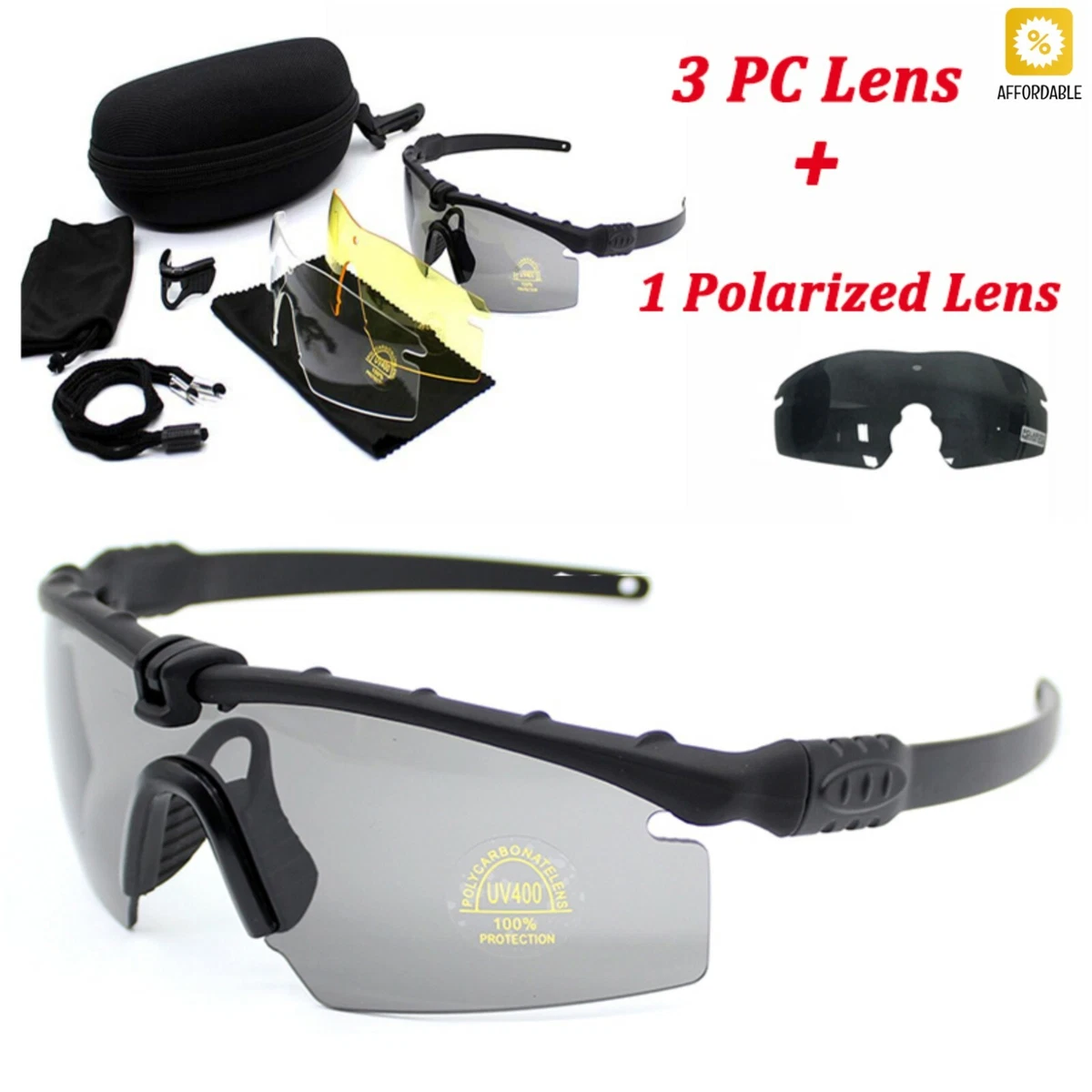 Polarized Sunglasses Men Sport Tactical Glasses Military Goggles Shooting  Safety