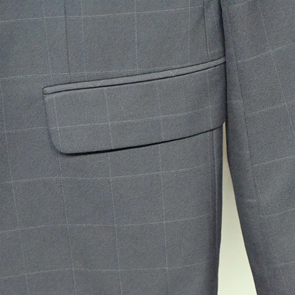 Casaco esportivo Banana Repbulic 42L azul marinho janela sob medida 2Btn terno jaqueta - Imagem 3 de 4