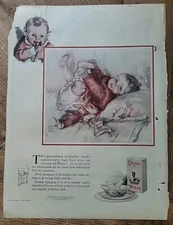  1926 Cream of Wheat cereal vintage Maud Tousey Fangel baby art Ad AS IS