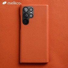 Melkco Genuine Leather Case For Samsung Galaxy S23 Ultra Armor Alloy Lens Cover