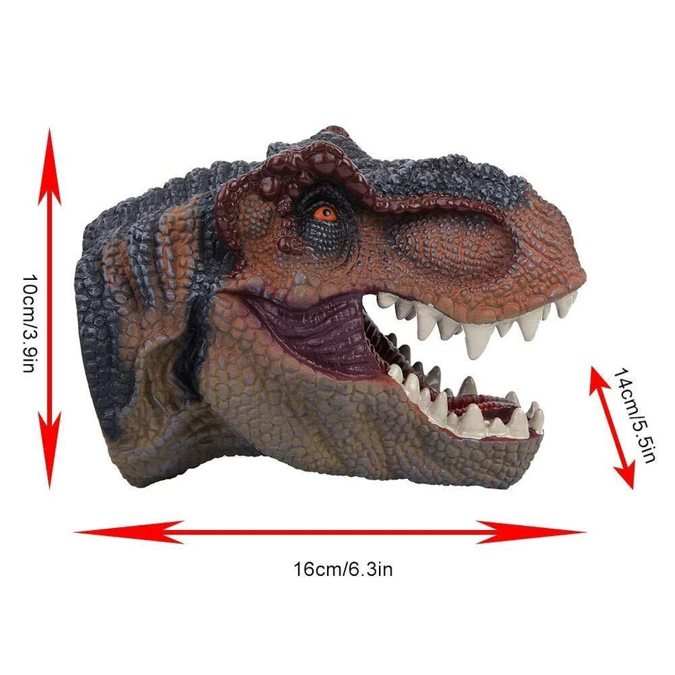 2 St Dinosaurier Handpuppe Tierkopf Set Spielzeug Kinder Dino-Party - Bild 2 von 4