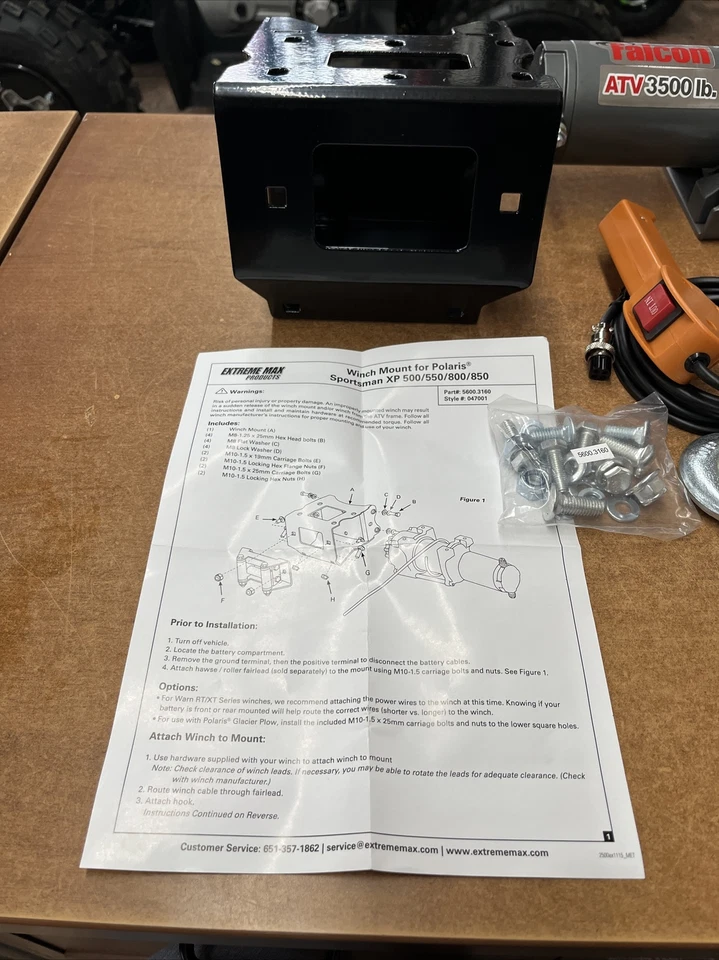 Kit de cabrestante de lujo 3500 lb para Polaris Sportsman 500-850 Foto 4 de 4