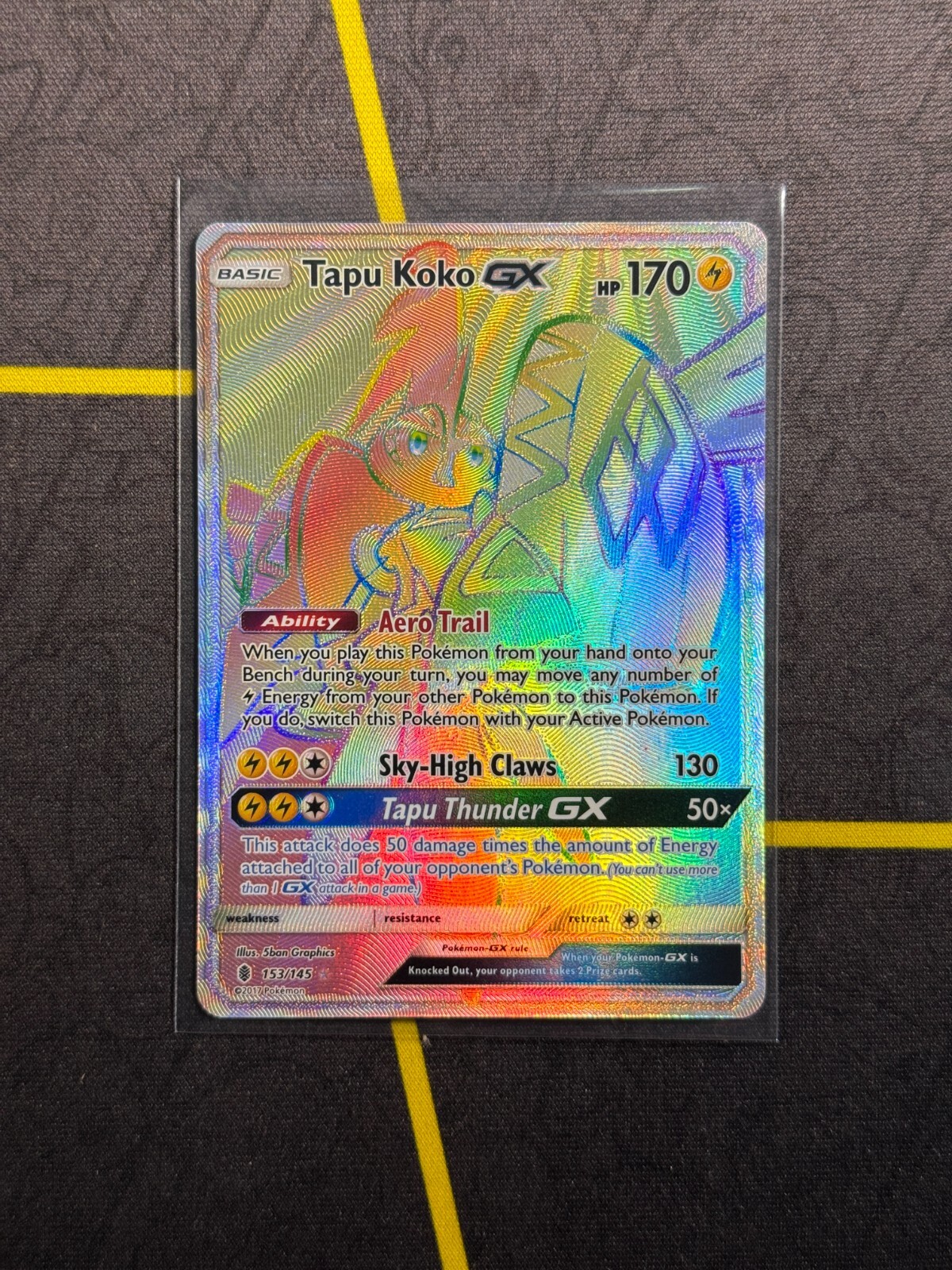 Tapu Koko GX 153/145 Pokemon Guardians Rising Sun & Moon Secret Rare Card NM/VLP