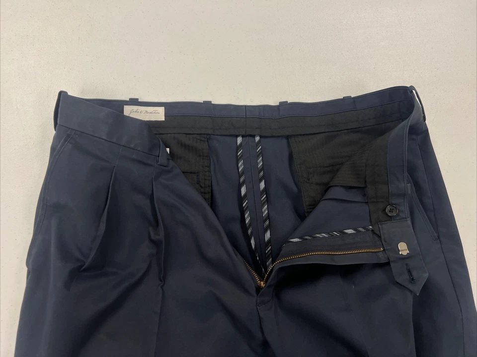 Pantalones para hombre John W. Nordstrom azul marino algodón caqui 38X31 $118 Foto 2 de 4