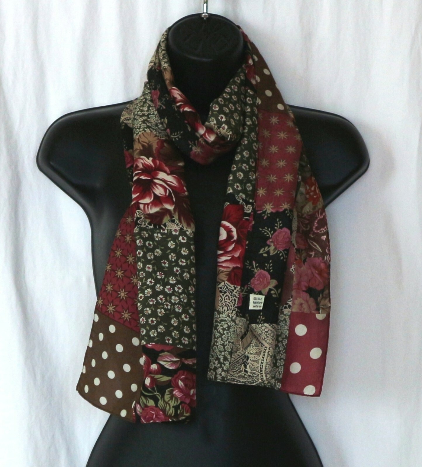 NEW YORK STUDIO Multi-Print Rectangular Silk Scar… - image 1