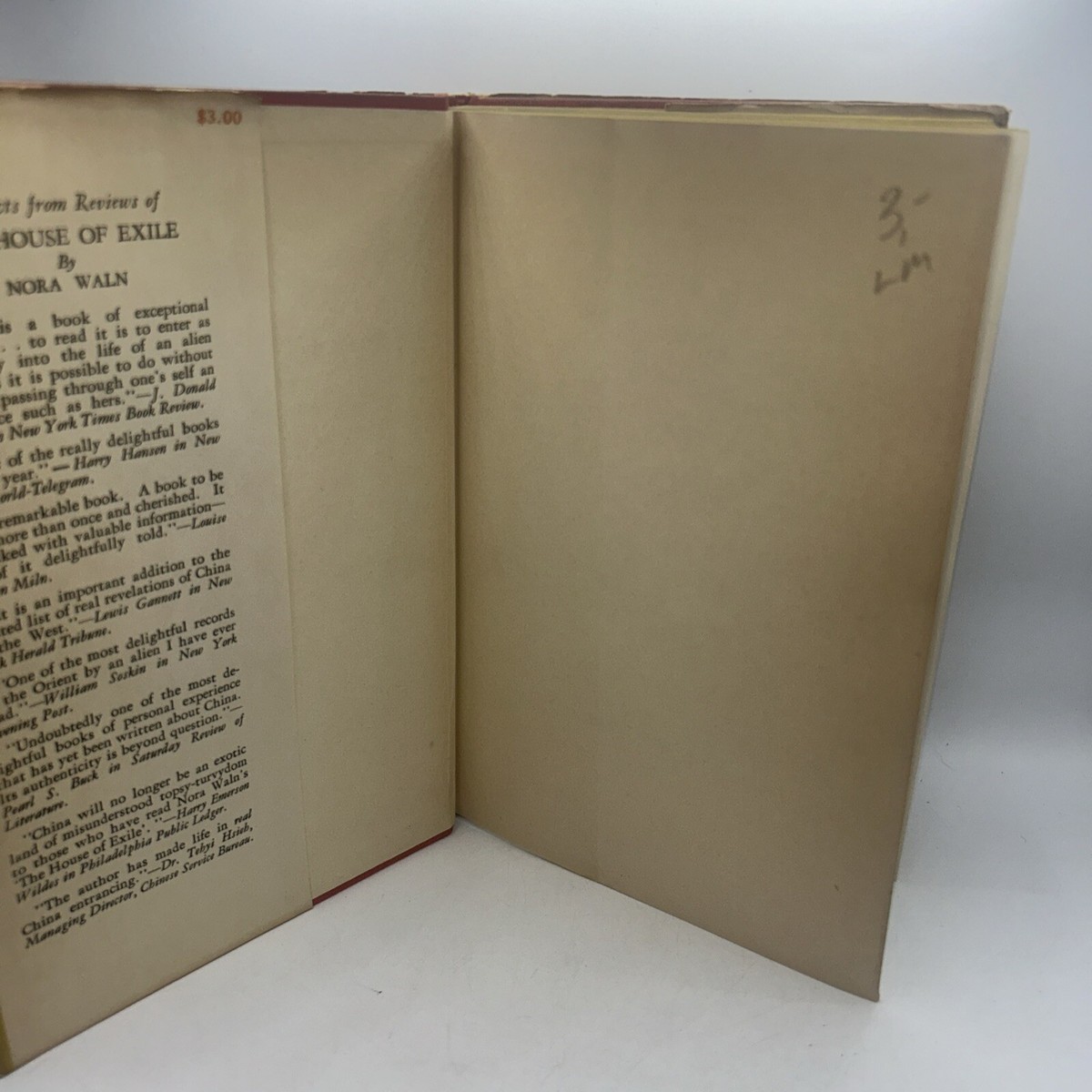 THE HOUSE of EXILE by NORA WALN-1933, 1ST ED, 6TH PRINT, ILLUSTR