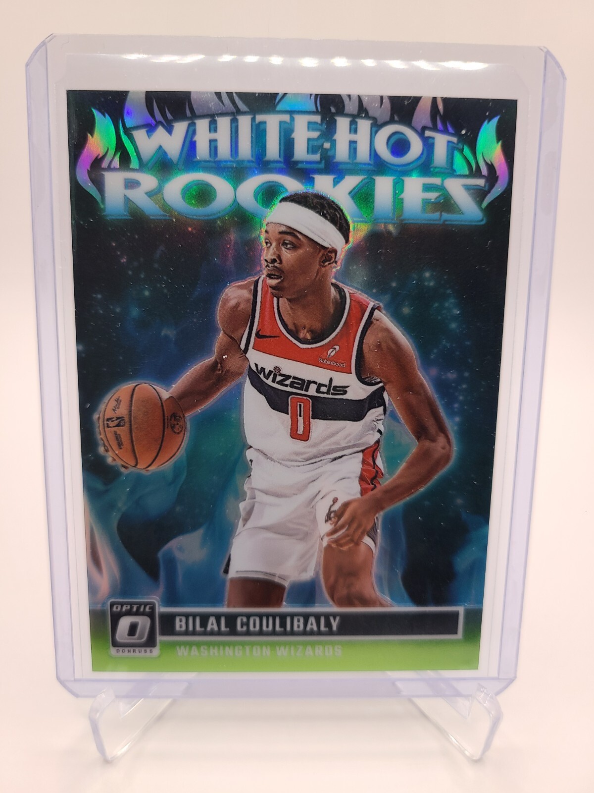 2023-24 Panini Optic NBA Bilal Coulibaly RC White Hot Rookies Lime Green 064/149
